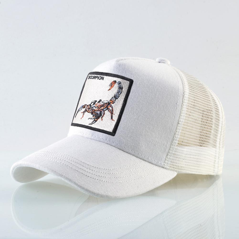 Кепка Тракер Четыре Сезона Мужская Женская Snapback Хип-Хоп Бейсболка С вышивкой скорпион нашивка Регулируемый козырек