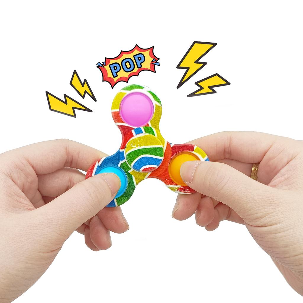 Tie Dye Push Bubble Sensory Toys Hand Spinner Adhd Anxiety Stress Relief Fidget Spinner Gifs For Kids Adult  Juguetes