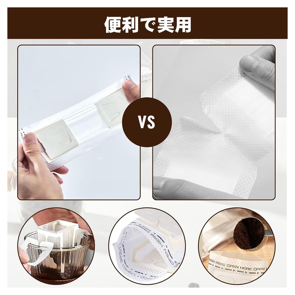 100-Piece Set of Coffee Filter Bags and Kraft Paper Coffee Bags, Portable OfficeTravel Drip Coffee Filter Tool Set