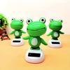 Solar Frog Dashboard Ornament ABS Moving Head Car Decor 10cm Green