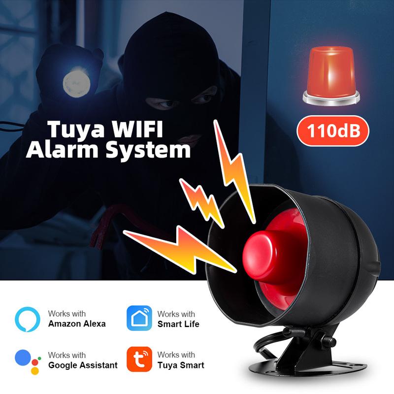 KERUI Tuya Умная беспроводная система охранной сигнализации WIFI Сирена для дома Датчик движения двери Датчик открытия двери Совместимость с Google Home Alexa 433 МГц
