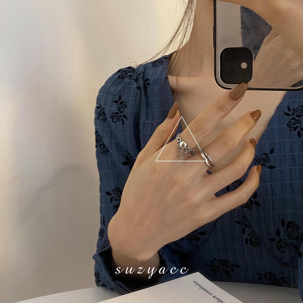 Trendy Minimalist Korean Vintage Stacking Rings for Women - Influencer-Approved Light Luxury Style.