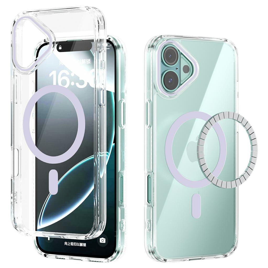 Для iPhone 16 Plus Чехол Совместимый с MagSafe Защита от царапин Прозрачный ТПУ ПК Задняя крышка для телефона
