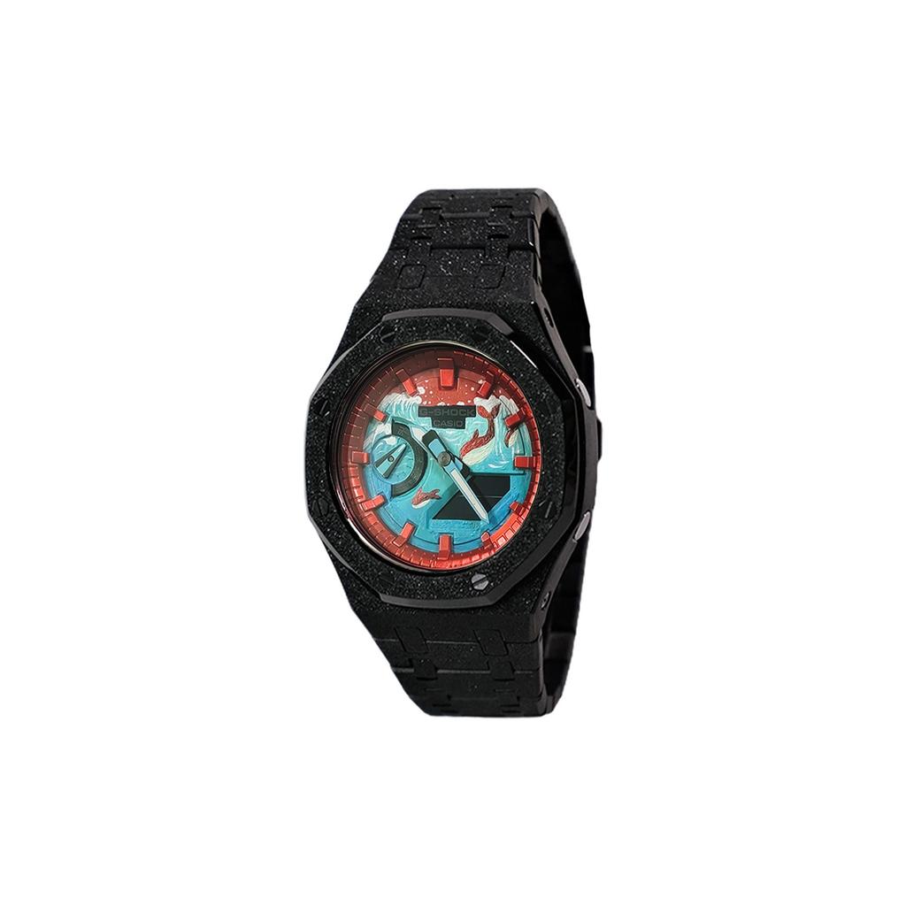 Casio Специальная коллекция GA2100 Кварцевый механизм Ремешок из нержавеющей стали Часы Мужские Часы GA-2100-1A1(Watch3--·)