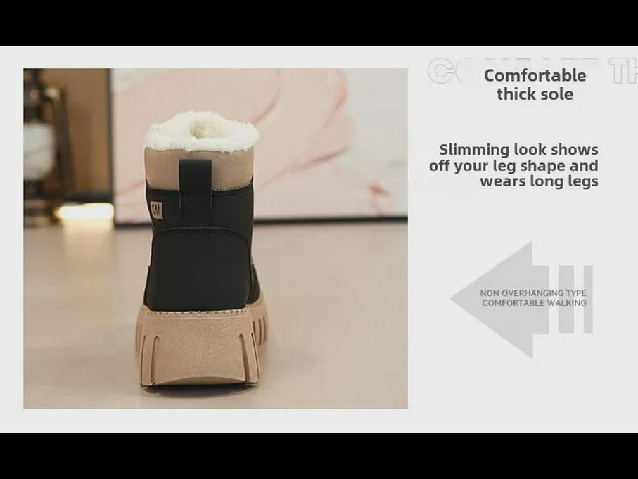2024 Winter Women's High-Top Platform Shoes: Warm Velvet, Versatile & Trendy KT2509