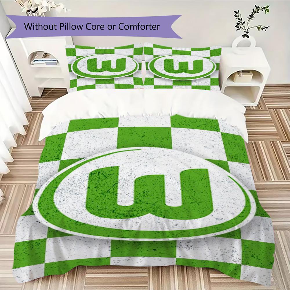 VfL Wolfsburg Pattern Bedding uilt Set uilt Cover Pillowcase Home Decoration Birthday Gift (1 * duvet cover + 2 * pillowcase without core)101