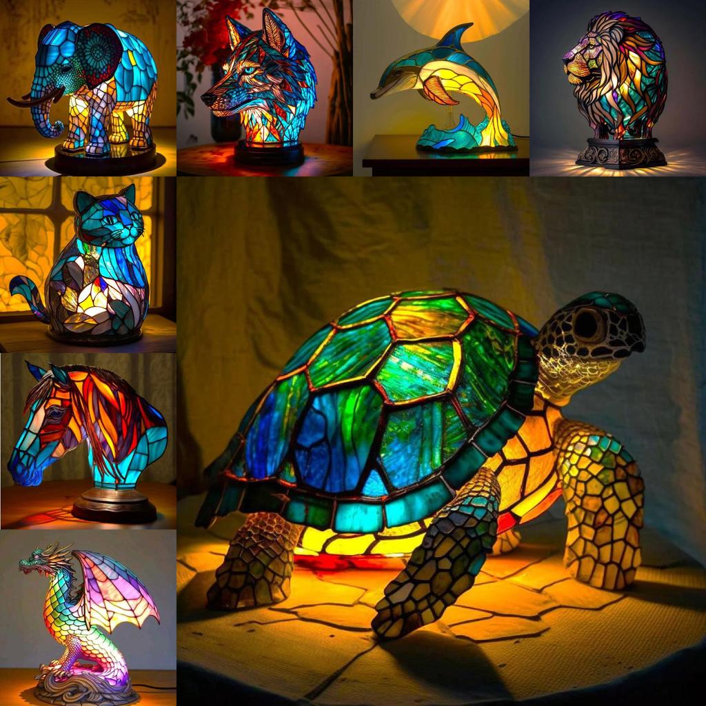 Metal Bebetter Flat Tabletop Decoration Home Animals Table Lamp Supplies Series