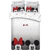 Double Bedding Set - Disney - Minnie and Mickey - 220x240 Cm - Polyester - Machine Washable