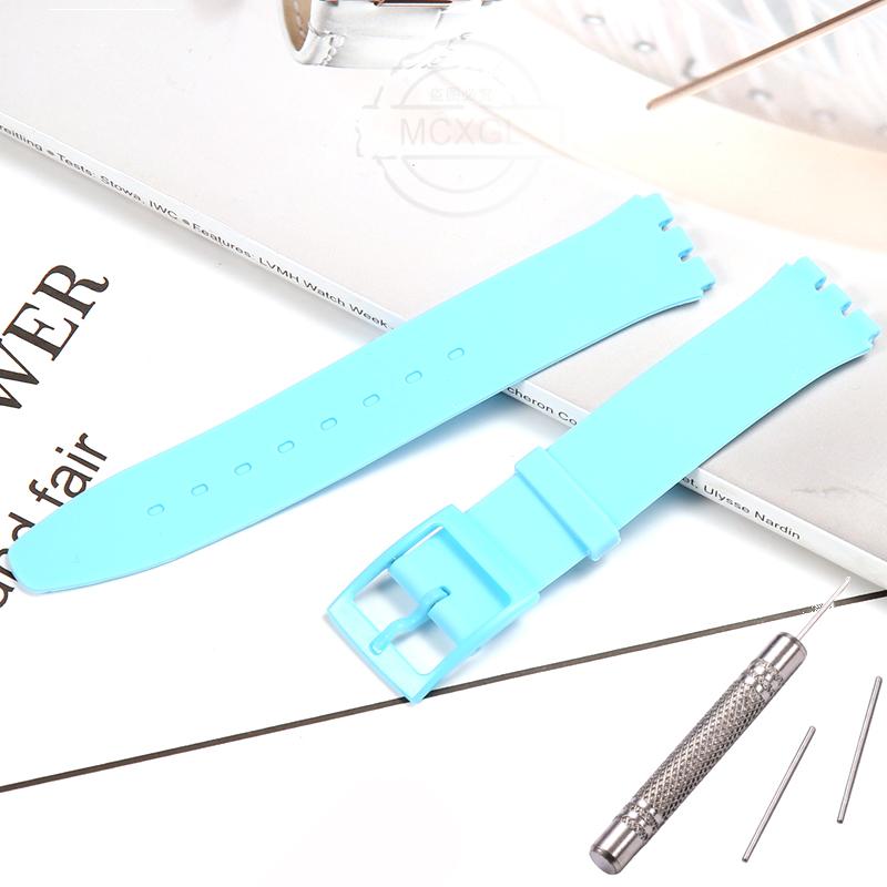 Силиконовый Ремешок Для Swatch SFS103 SFV107 SFN120 SFK397 SFK360 SFK361 Браслет для Часов 16мм Женский Водонепроницаемый Аксессуары для Часов
