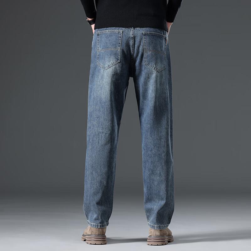 YILITENG Мужские утолщенные джинсы деним в стиле бизнес-кэжуал