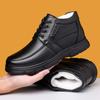 Мода 2025 Зимние Высокие Теплые Хлопковые Ботинки для Мужчин Модные Повседневные Черные Ботильоны на Шнуровке Мужские Новые Дизайнерские Деловые Кожаные Ботинки Мужские