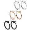 3piece Hypoallergenic Hoop Earrings For Allergy-free Wear Clip On Earrings Clip Earrings Spring Clip