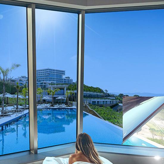 Односторонняя оконная пленка, солнцезащитная, неклейкая, взрывозащищенная, невыцветающая изоляционная пленка для дома