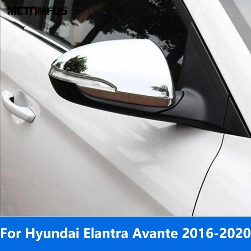 Rearview Side View Mirror Cover Trim For Hyundai Elantra Avante 2016 2017 2018 Chrome Protector Exterior Accessories