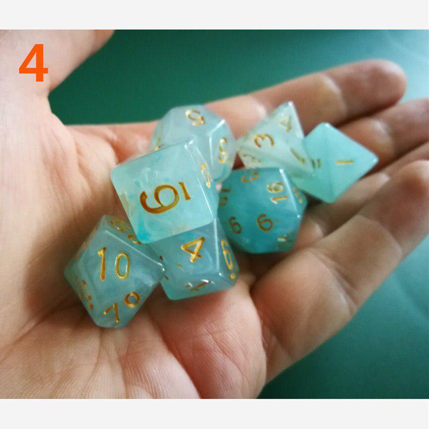 7 шт./лот, многогранные игральные кости из смолы D&D D4 D6 D8 D10 D% D12 D20, многогранные игральные кости TRPG, настольные игры