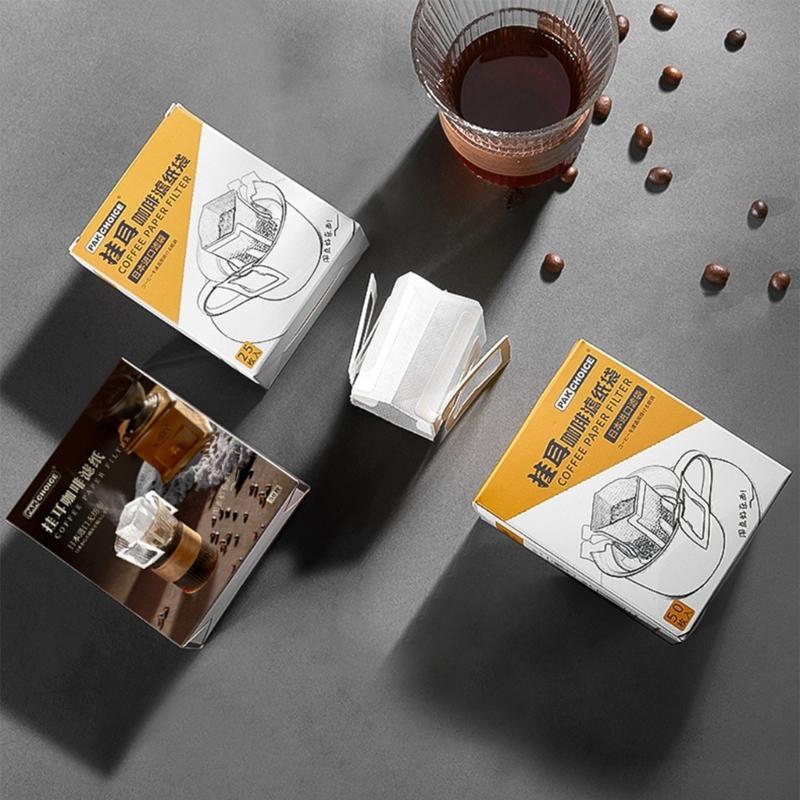 25/50 шт. Портативный подвесной кофейный фильтр Одноразовый пакет для капельного кофе Бумажный пакет для фильтра для кофе ручного заваривания Кофейная утварь