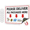 Package Delivery Sign Magnetic Soft Adhesive, 10x7 Inch Please Leave Packages Here Sign for Delivery Drivers, Please Place Packages in Box Thank You,