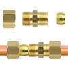 Home Appliance Brass Compression Tube Fittings 1/4inch Od Pipe Connector for Refrigerator Water Line Plumbing Connection