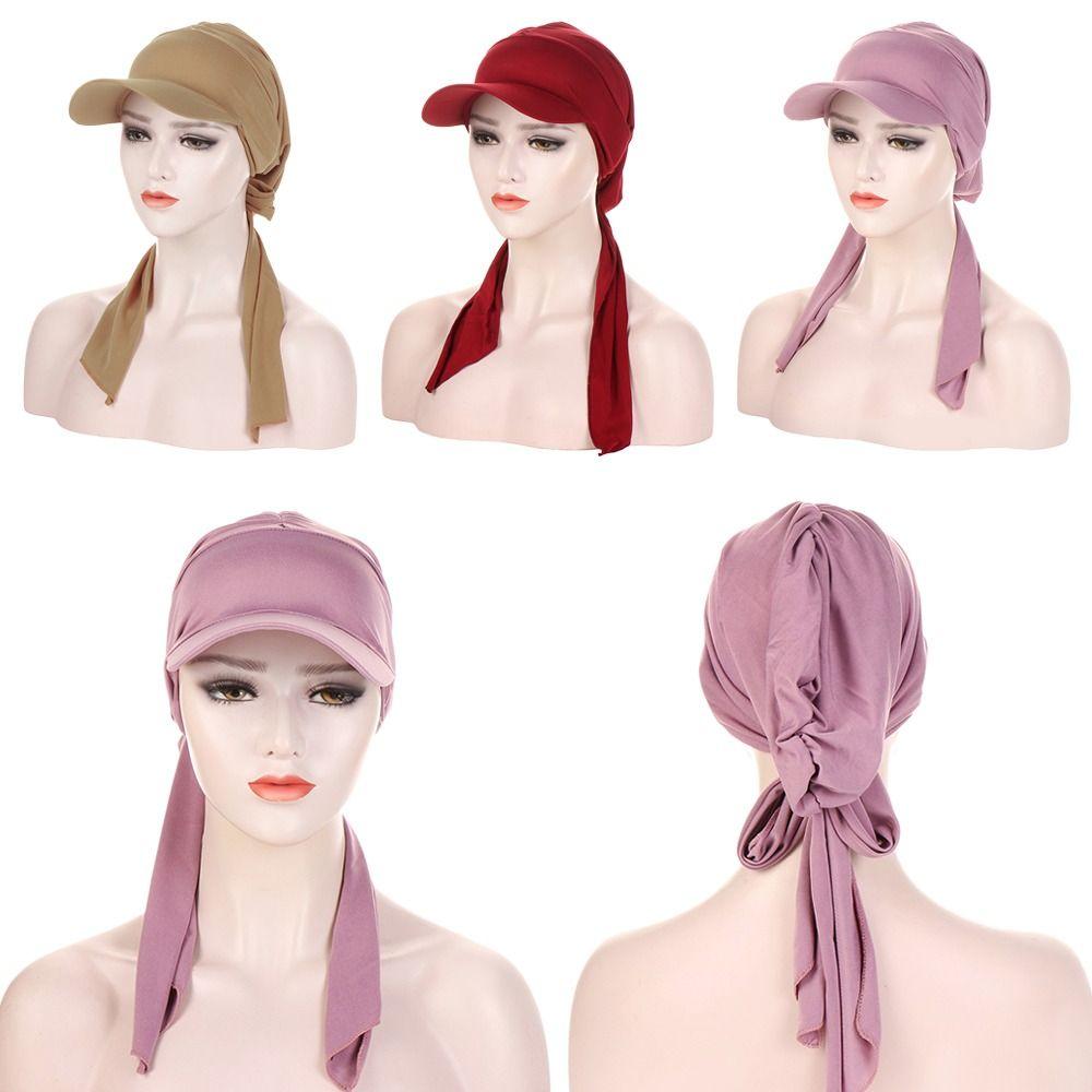 Fashion Headscarf Sunscreen Wrap Caps Muslim Hijab Turban Hat Head Wrap