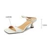 Fashion 2025 Summer Sandals Women Shoes Mules Shoes for Women Square Toe Slippers French Simple Buckle Sandal Open Toe Slippers Women