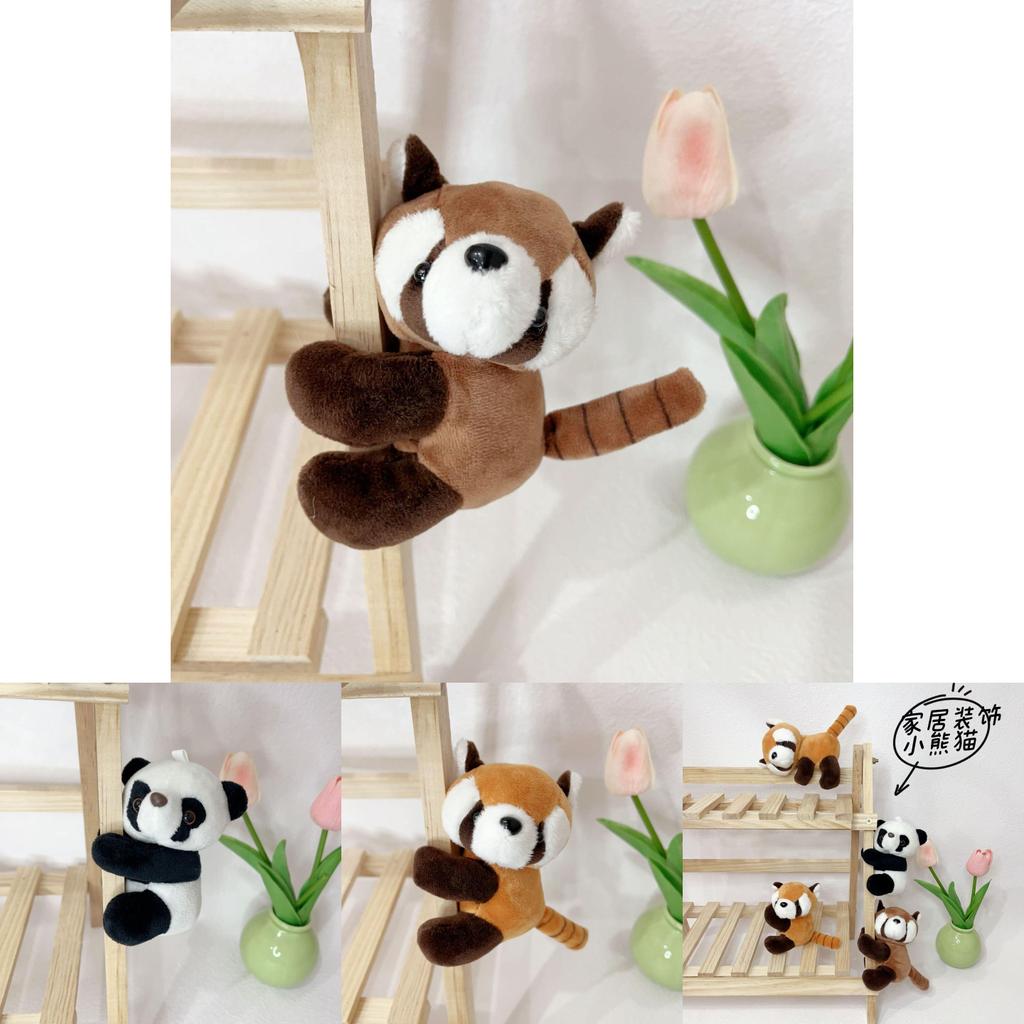 Cute Plush Panda And Raccoon Clip Plush Toys For Travel Gifts And Notes Holders