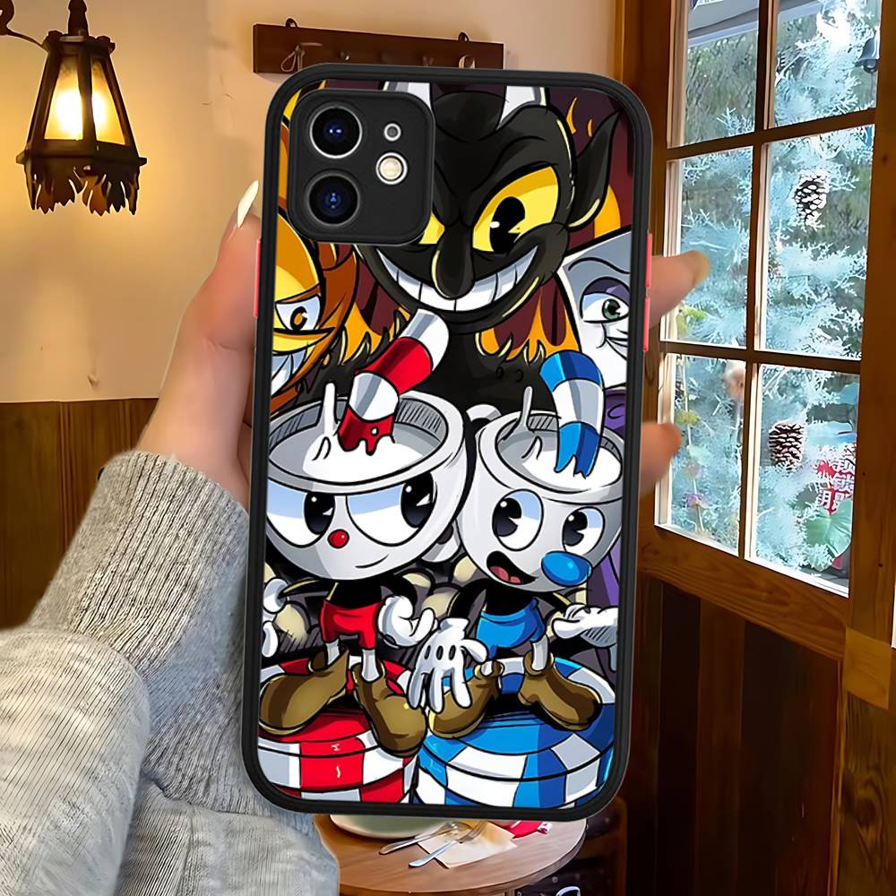 Чехол для телефона C-Cuphead Classic Game для iPhone 16 15 14 13 12 11 Pro Max XS Max X Plus Матовый ударопрочный чехол