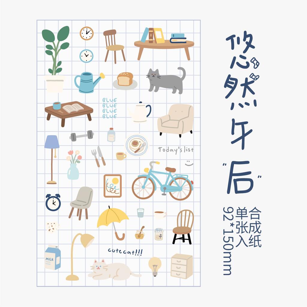 JIAMEI Slow Life Series Kawaii Ins Cartoon Small Pattern Die Cutting Stickers DIY Diary Scrapbook Aesthetic Stationery Stickers