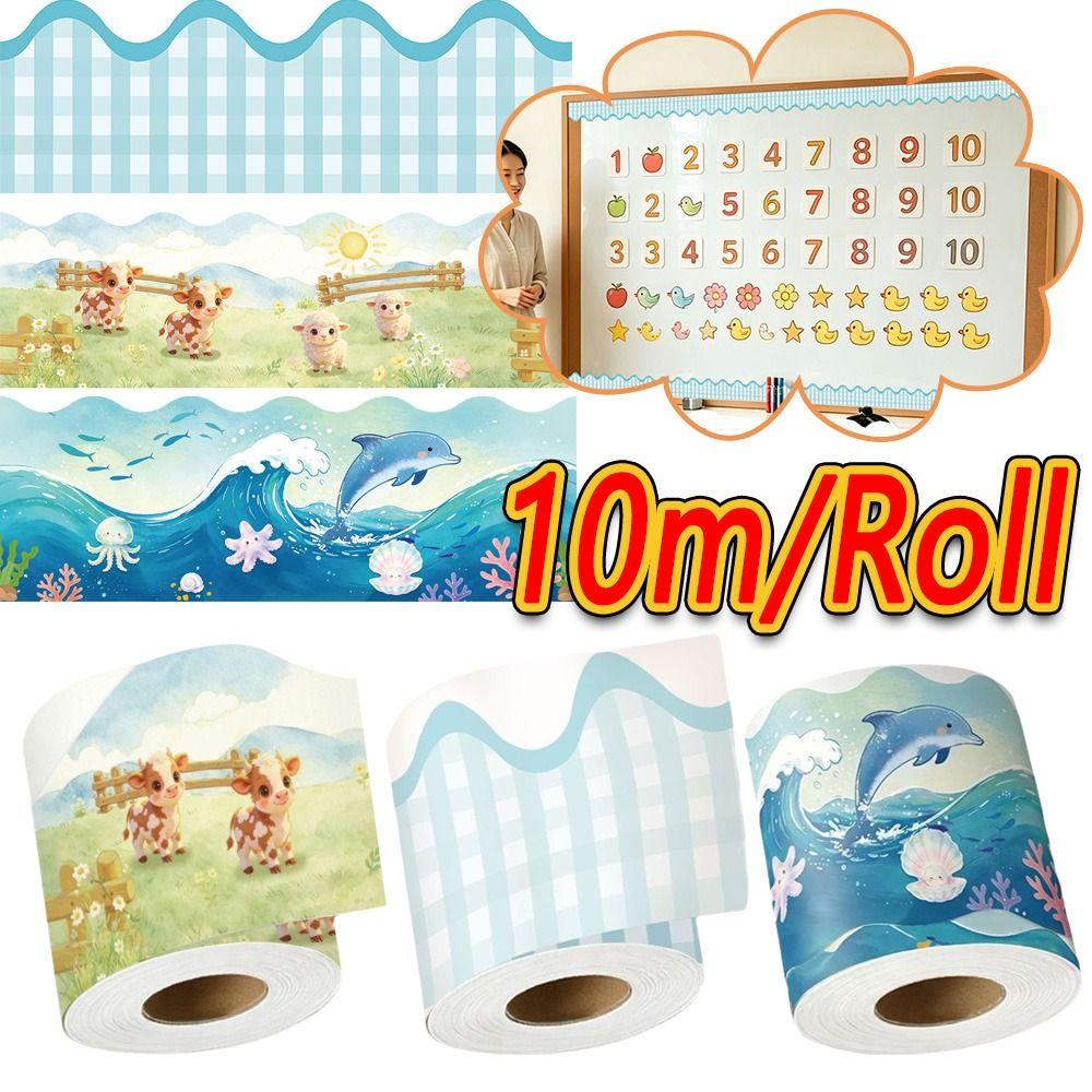 10m/Roll Border Trim Roll Ocean/Sheep Decorative Board Border Sticker Chalkboard Decorating