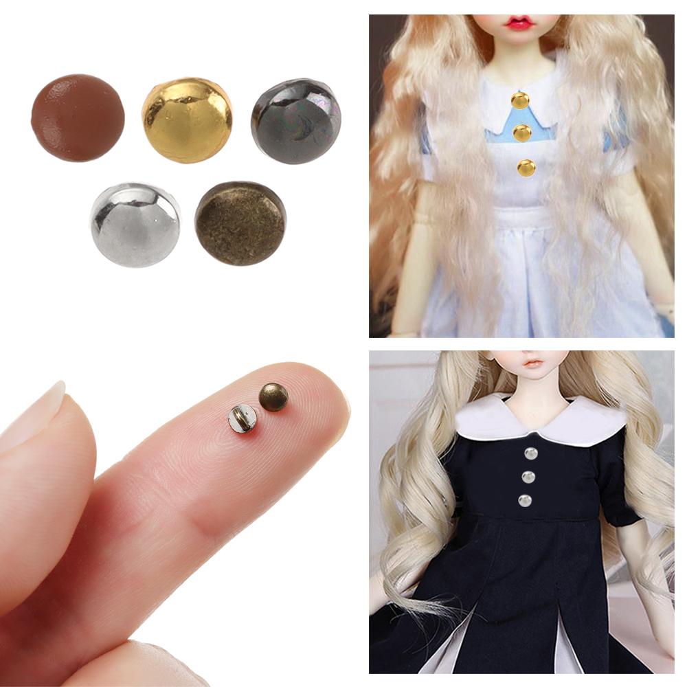 High Quality Mini DIY Doll Ultra-small Buckle Solid Round Buttons Belt Buckles 1/6 Dolls Clothing
