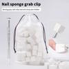 20/50 Pcs Beancurd Cube Gradient Nails Sponges Nail Gel Polish Patting Dyeing Tool Stainless Steel Four Claws Sponge Clip