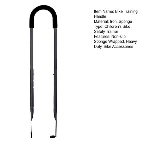 Children Bike Safety Trainer Handle Non-slip Sponge Wrapped Heavy Duty Kids Cycling Learning Bike Balance Push Bar Bike Accessories