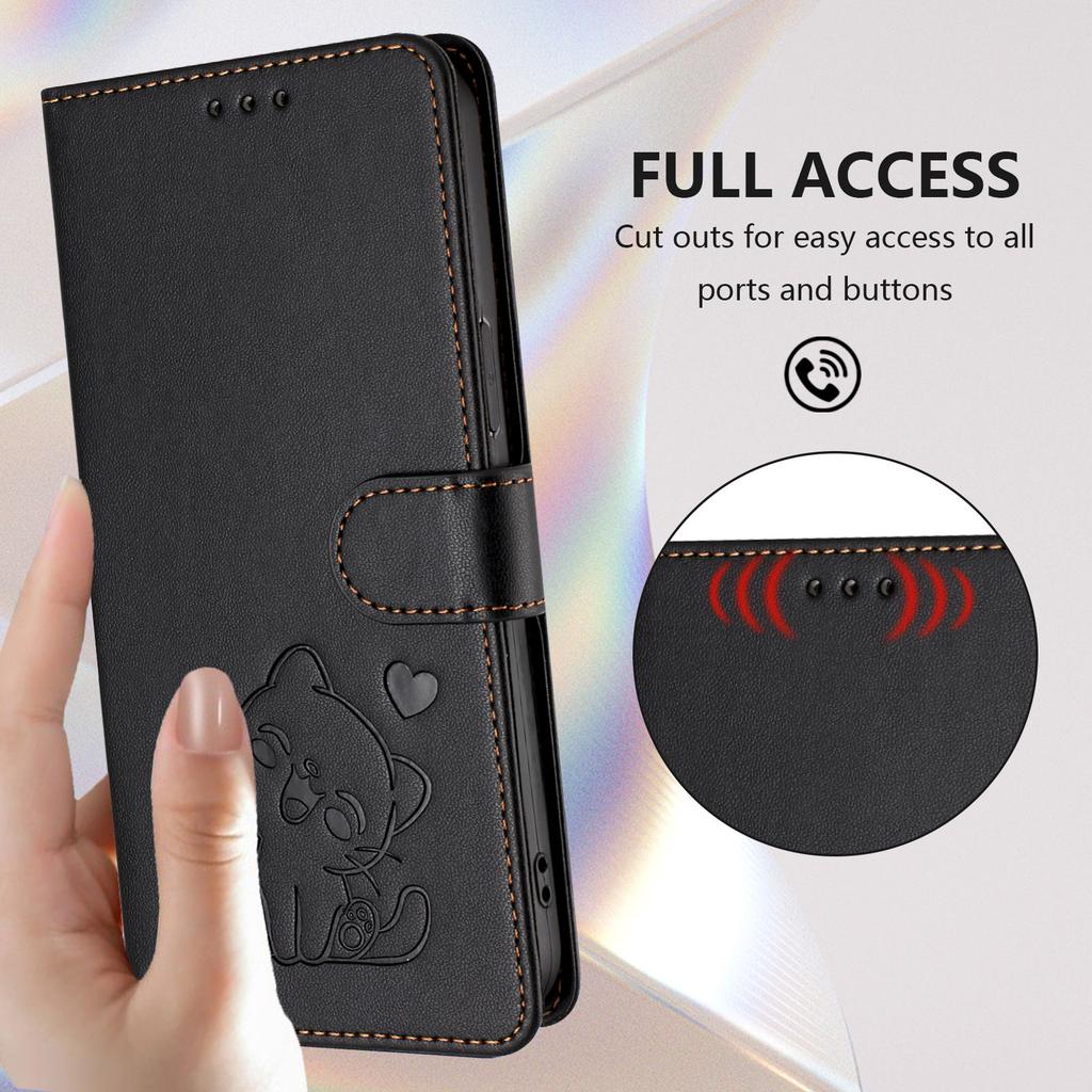 For Xiaomi Redmi Note 15 Pro+ 5G Wallet Case with Wrist Strap Love Cat Pattern Imprint Leather Phone Cover