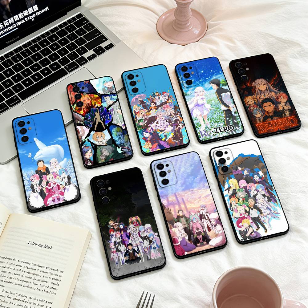 Чехол для телефона Re:Zero. Начни жизнь в другом мире. Для Samsung S25, 24, 23, 22, 30, 21, 10, 9, Ultra, Plus, Lite, FE, 4, 5 G. Мягкий черный чехол