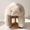 Плюшевая шапка Lei Feng, однотонная женская зимняя шапка, термошапка из искусственного меха лисы с длинной защитой ушей