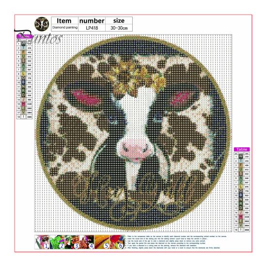 1 комплект, комплект для рисования животных из искусственного алмаза, красочный цветок, узор коровы, сделай сам, стразы, вышивка крестиком, рисунок, украшение для дома, искусство из искусственного алмаза