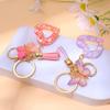 Colorful Hollow Love Heart Keychain Shiny Butterfly Tassel Resin Pendant Key Ring Women Handbag Ornament DIY Accessories Giftt