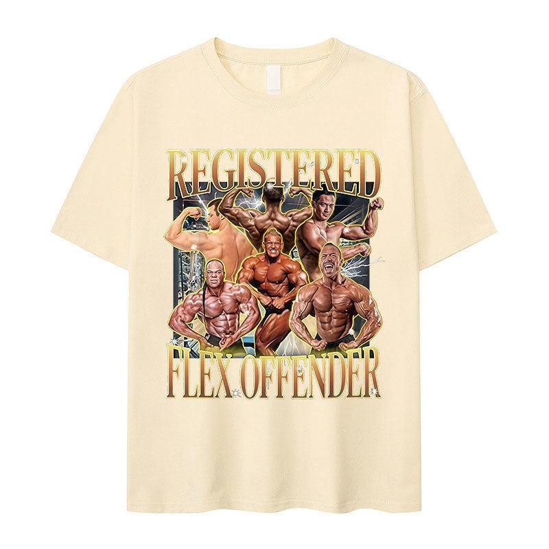 Funny Registered Flex Offender Meme Tshirt Unisex Retro Oversized Short Sleeve T Shirt Fashion High Quality Cotton Tees Streetwear