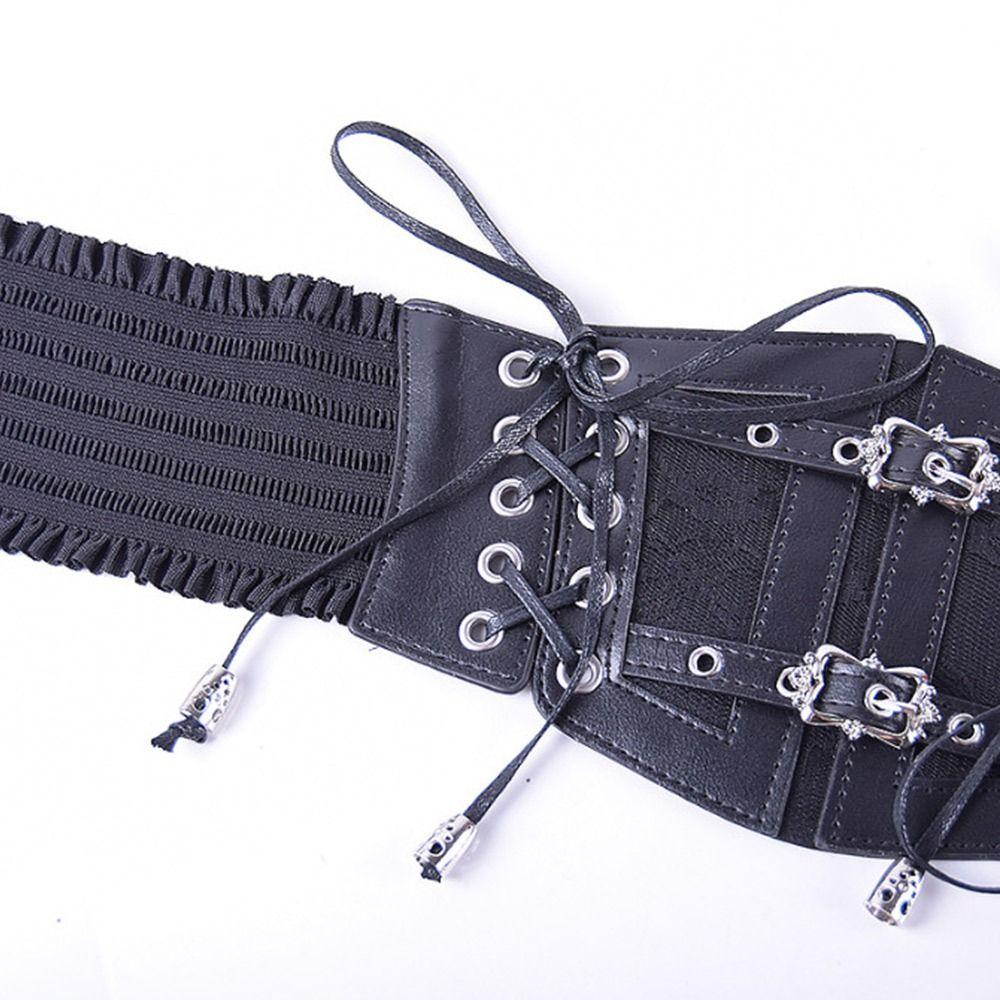 Lace Elastic Girdle Belts Tie Rope Tie Straps Wide Belts Elastic Corset Band On Shirt Dress