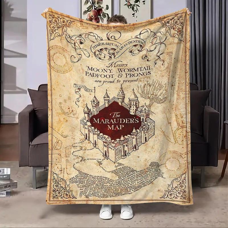 Мягкие пледы-карты Мародеров, Фланелевый плед с 3D-печатью для гостиной, дивана, кемпинга, пикника, путешествий, теплый плед, праздничные подарки