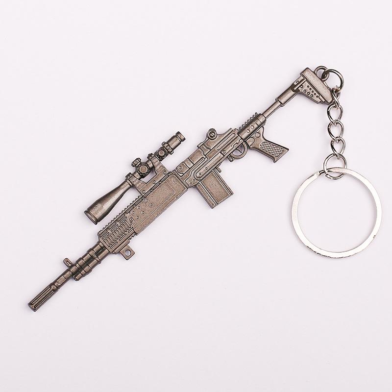 "12см брелок PUBG: Подарок: шлем 3-го уровня, сковорода и модель оружия 98KAWM.