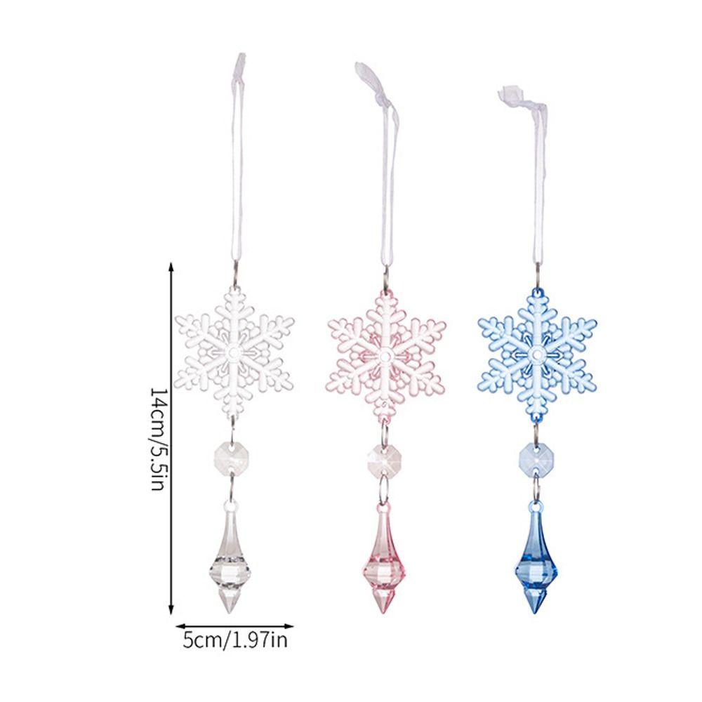 4pcs Colorful Snowflake Icicle Pendants Xmas Tree Ice Hanging Ornament Merry Christmas Decoration