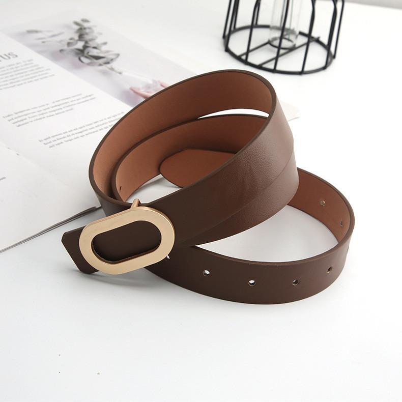 New Retro Buckle Thin Waist Belt Fashion Personality Buckle Head Korean Simple Denim Dress Decoration In Stock Red Black White Brown Beige