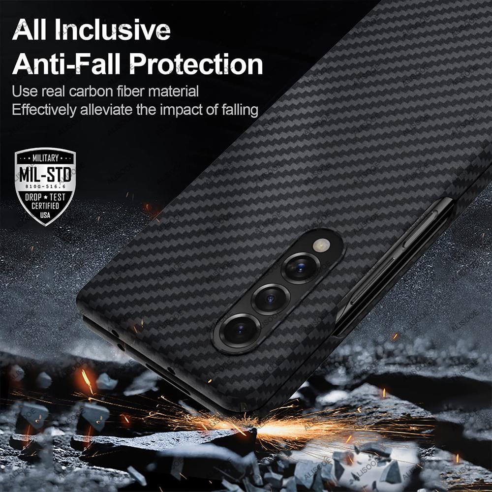 Чехол Z Fold 4 из углеродного волокна для Samsung Galaxy Z Fold 4 3 5g, ультратонкий чехол из арамидного волокна для Samsung Z Fold3 Fold4