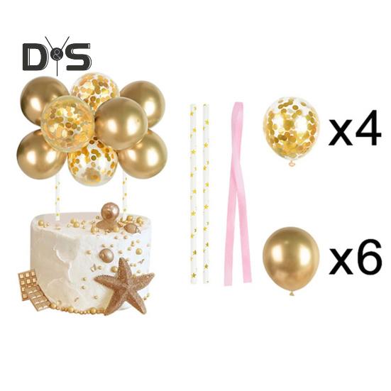 10 шт. 4-дюймовые воздушные шары для украшения торта с днем рождения, мини-шарики для украшения торта своими руками, украшение для выпечки на годовщину, день рождения, вечеринку в честь рождения ребенка