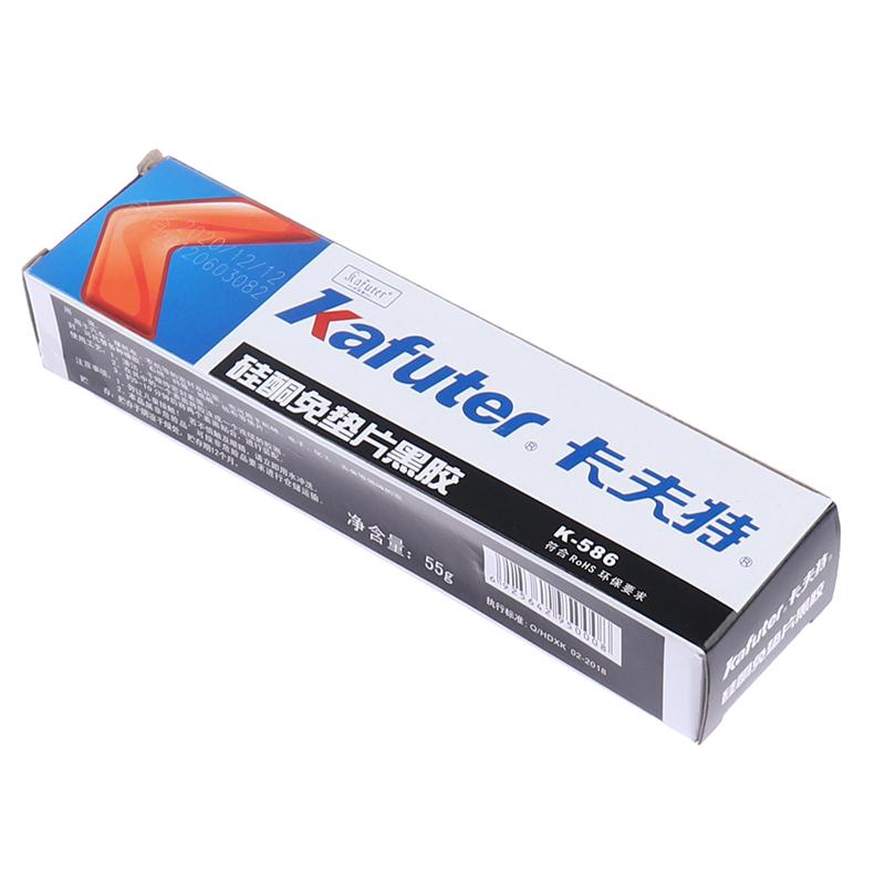 55G K-586 Черная силиконовая прокладка без прокладки, водостойкая, маслостойкая, высокотемпературный герметик, ремонтный клей