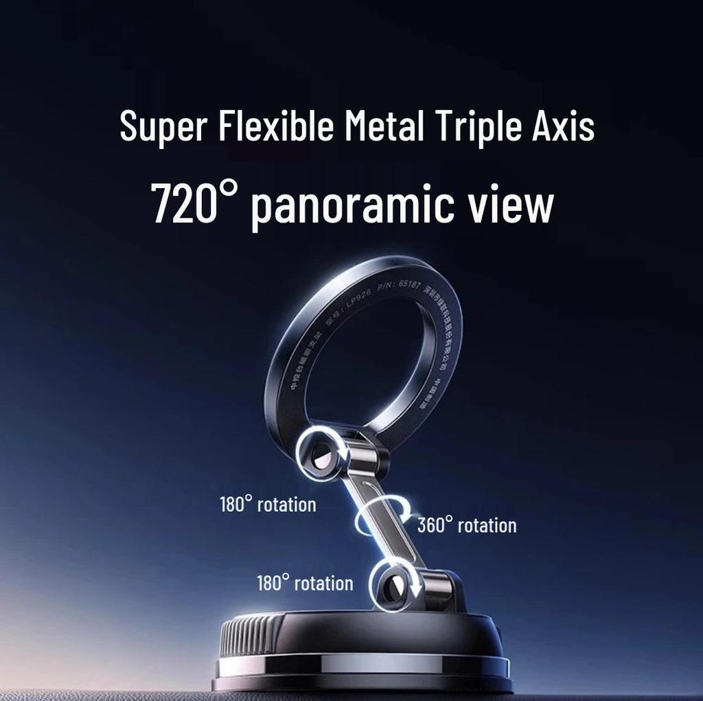 2025 MagSafe Car Mount: Super Stable Magnetic Phone Holder with Vacuum Suction, Multifunctional Design.