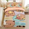 Мультяшный пододеяльник с медведем пандой, милый комплект постельного белья с медведем Бубу Дуду, мягкий полиэстер с 3D цифровой печатью, пододеяльник и наволочка