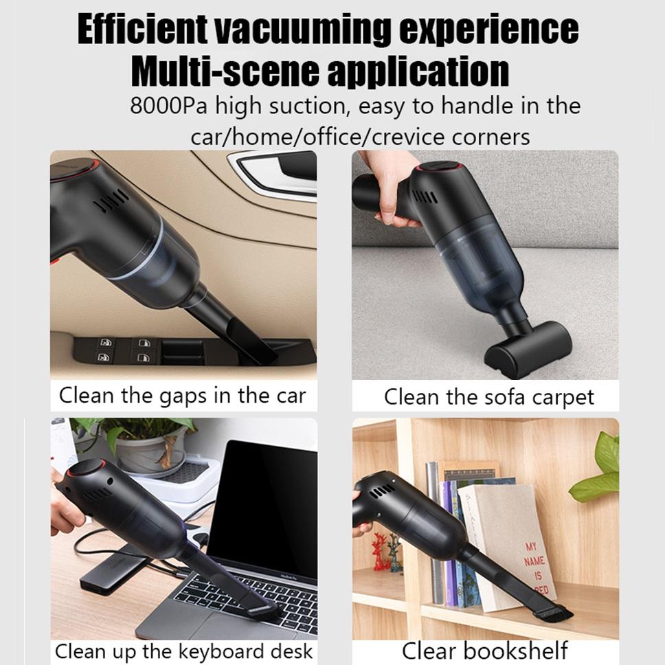8000Pa беспроводной автомобильный пылесос беспроводной ручной автоматический пылесос для дома и автомобиля двойного назначения мини-пылесос со встроенным аккумулятором