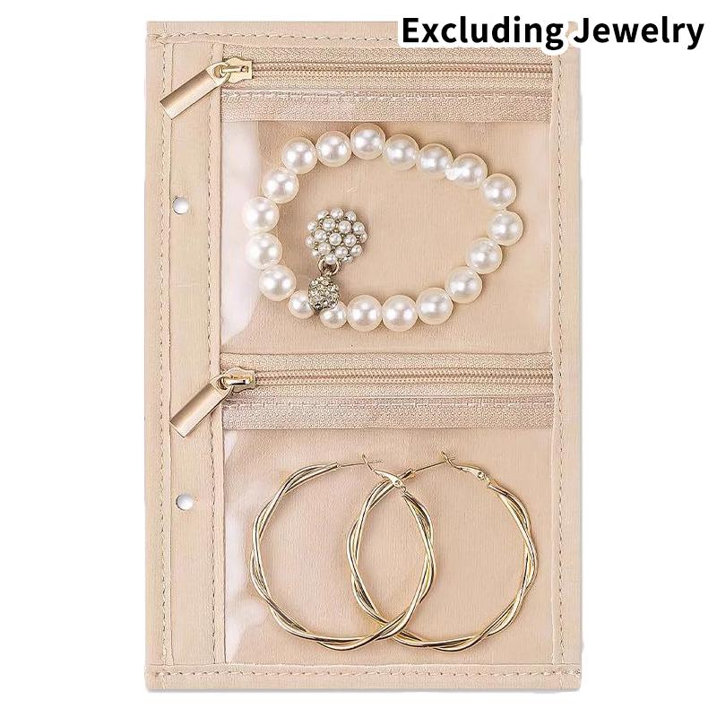 PU Leather Jewelry Storage Book Zipper Clear Pockets Jewelry Packaging Box Necklace Binder Storage Display Product For Women