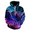 3D Printed Flower Leaf Hoodie For Men Colorful Plants Pattern Long Sleeves Fashion Sweatshirts Pullover Tops Oversized Hoodies